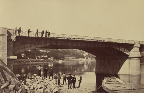 Pont de la Mulatière; Édouard Baldus, French, born Germany, 1813 - 1889, France; about 1861; Albumen silver print