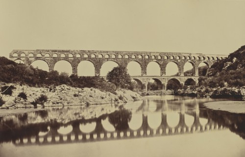 Pont du Gard; Édouard Baldus, French, born Germany, 1813 - 1889, France; about 1861; Albumen silver print