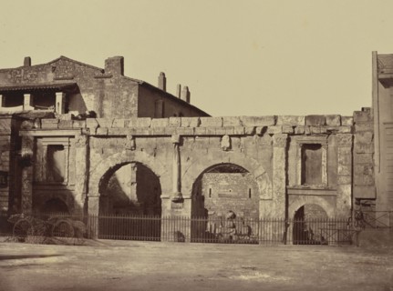 Nimes. Porte d'Auguste; Édouard Baldus, French, born Germany, 1813 - 1889, France; about 1861; Albumen silver print