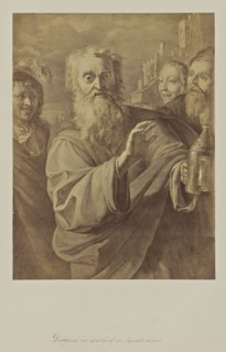 Diogenes in search of an honest man; about 1865; Albumen silver print