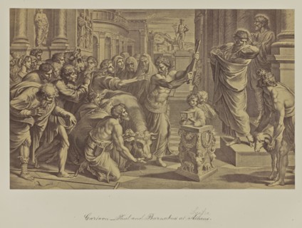 Cartoon, Paul and Barnabus at Athens; Attributed to Leonida Caldesi, Italian, 1823 - 1891, Great Britain; 1865; Albumen silver