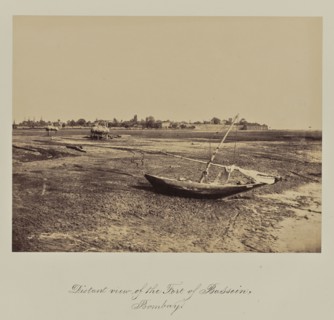 Distant view of the Fort Bassein, Bombay; James Robertson, English, 1813 - 1888, Bombay, India; around 1850; Albumen silver