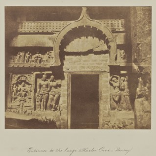 Entrance to the large Karlee Cave. - Bombay; Attributed to Col. T. Biggs, British, 1822 - 1905, or Dr. William Henry Pigou