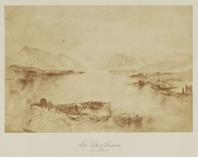 The Lake of Lucerne. by Turner; Caroline Bertolacci, British, born 1825, active 1860s - 1890, about 1863; Albumen silver print