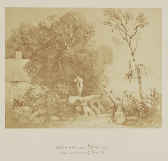 Saw pit near Dubwick. From a drawing by David Cox; about 1865; Albumen silver print