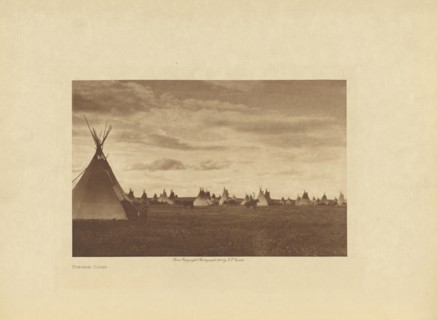 Piegan Camp; Edward S. Curtis, American, 1868 - 1952, Seattle, Washington, United States; negative 1905; print 1911