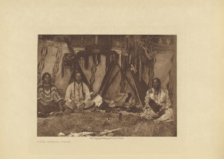 Lodge Interior - Piegan; Edward S. Curtis, American, 1868 - 1952, Seattle, Washington, United States; 1911; Photogravure