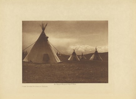 Camp in the Foot-hills - Piegan; Edward S. Curtis, American, 1868 - 1952, Seattle, Washington, United States; negative 1905