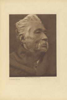 A Makah Profile; Edward S. Curtis, American, 1868 - 1952, Seattle, Washington, United States; negative 1915; print 1916