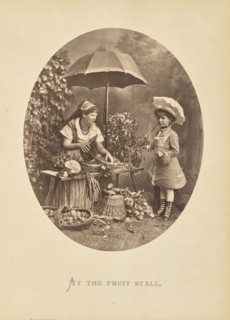 At the fruit stall; Friedrich Bruckmann, German, 1814 - 1898, Munich, Germany, Europe; before December 1882; Woodburytype