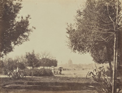 St Peters from the Pincian, Rome; Mrs. Jane St. John, British, 1803 - 1882, Rome, Italy; 1856 - 1859; Albumen silver print