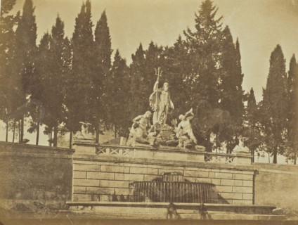Fountain in the Piazza del Popolo, Rome; Mrs. Jane St. John, British, 1803 - 1882, Rome, Italy; 1856 - 1859; Albumen silver