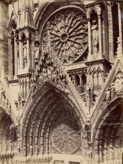 Reims Cathedral, Central Arch West Doorway; Reims, France; 1870s - 1880s; Albumen silver print