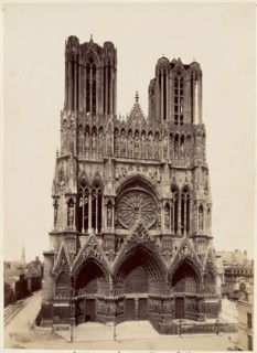 Reims Cathedral, West Front; Reims, France; 1870s - 1880s; Albumen silver print