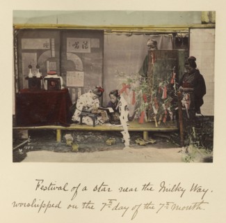 Festival of a star near the Milky Way; Shinichi Suzuki, Japanese, 1835 - 1919, Japan; about 1873 - 1883; Hand-colored Albumen