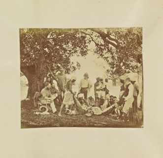 Skinning a Tiger; Colonel William Willoughby Hooper, British, 1837 - 1912, India; about 1870; Albumen silver print