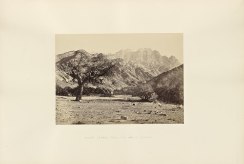 Mount Serbal, from the Wadee Feyarn; Francis Frith, English, 1822 - 1898, Sinai; 1858; Albumen silver print