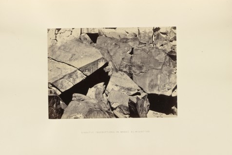 Sinaitic Inscriptions in Wadee El-Mukattab; Francis Frith, English, 1822 - 1898, Sinai; 1858; Albumen silver print