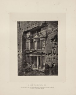 El Khusné, the Rock Temple, Petra; Francis Frith, English, 1822 - 1898, Petra, Jordan; about 1865; Albumen silver print