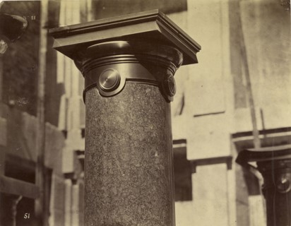 Colonnes des escaliers secondaires. Fut et chapiteau; Louis-Émile Durandelle, French, 1839 - 1917, Paris, France; about 1875
