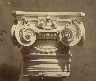 Chapiteau des colonnes du grand escalier; Louis-Émile Durandelle, French, 1839 - 1917, Paris, France; about 1875; Albumen