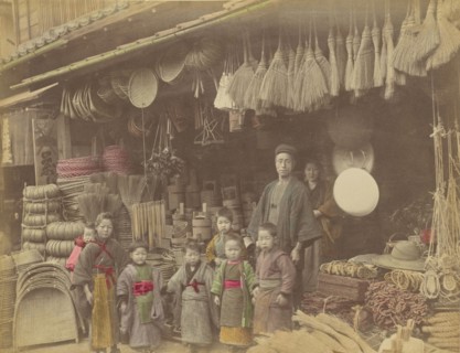 Coarse Wares Shop; Attributed to Kusakabe Kimbei, Japanese, 1841 - 1934, active 1880s - about 1912, Japan; 1870s - 1890s