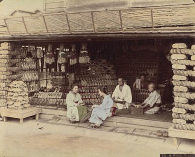 A Shoe Store; Attributed to Kusakabe Kimbei, Japanese, 1841 - 1934, active 1880s - about 1912, Japan; 1870s - 1890s