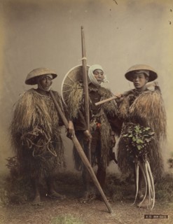 Straw Rain Coats; Attributed to Kusakabe Kimbei, Japanese, 1841 - 1934, active 1880s - about 1912, Japan; 1870s - 1890s