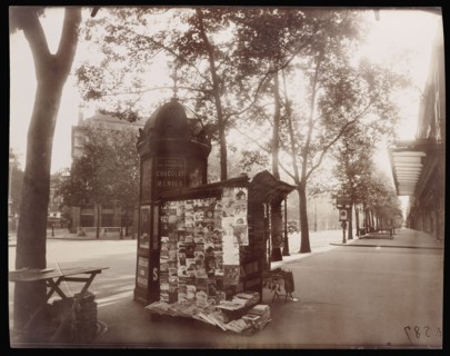 A Corner of the boulevard de la Madeleine; Eugène Atget, French, 1857 - 1927, Paris, France; June 8, 1925; Albumen silver print