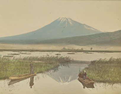 Mount Fuji as Seen from Kashiwabara; Kazumasa Ogawa, Japanese, 1860 - 1929, 1897; Hand-colored Albumen silver print