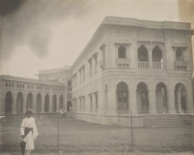 Samaldas College, Nisidi Augh; India; 1886 - 1889; Platinum print; 19.1 x 24.1 cm, 7 1,2 x 9 1,2 in