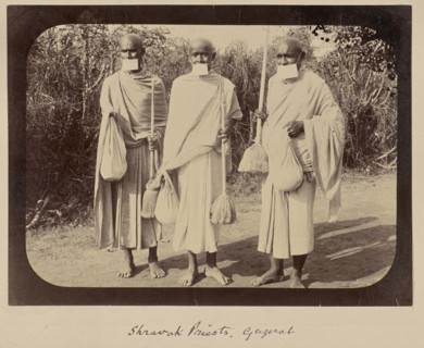 Shravak Priests, Guzerat; India; 1886 - 1889; Albumen silver print