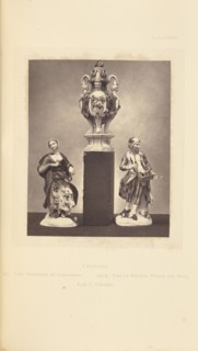 Vase and pair of figures; William Chaffers, English, 1811 - 1892, London, England, Europe; 1871; Woodburytype; 11.7 x 9.4 cm
