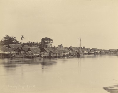 Campong Buggis, Singapore; Unknown maker; Singapore; 1870s - 1880s; Albumen silver print