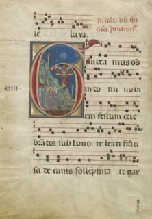Leaf from a gradual; Attributed to Rinaldo da Siena, Italian, active 1270s, Siena, Italy; about 1275; Tempera colors, gold leaf