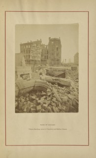 Tribune Building, corner of Dearborn and Madison Streets; George N. Barnard, American, 1819 - 1902, Chicago, Illinois, USA