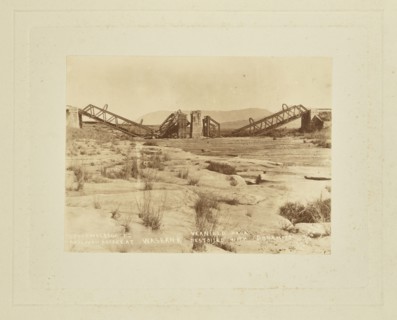 Spoorwegberg te vernield door dijnamite; Possibly Jan van Hoepen, Dutch, 1856 - 1922, Wasbank, KwaZulu,Natal, South Africa