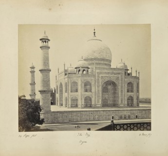 Agra; The Taj, from the Corner of the Quadrangle; Samuel Bourne, English, 1834 - 1912, Ä€gra, Uttar Pradesh, India, Asia
