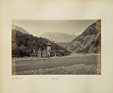 Small Temples on the Ganges at Derali; Samuel Bourne, English, 1834 - 1912, Dharali, Uttarakhand, India, Asia; October 20, 1865