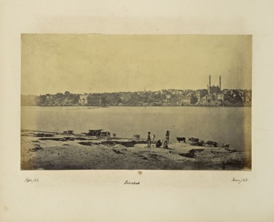 Benares; General View from the opposite bank of the Ganges; Samuel Bourne, English, 1834 - 1912, Benares, Uttar Pradesh, India