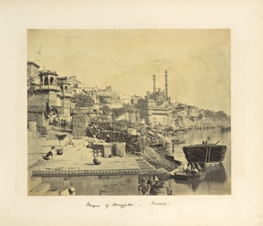 Benares; The Great Mosque of Arungzebe, and adjoining ghats; Samuel Bourne, English, 1834 - 1912, Benares, Uttar Pradesh, India