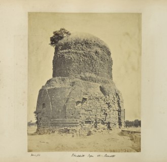 Benares; Ancient Buddhist tower at Sarnath; Samuel Bourne, English, 1834 - 1912, SÄrnÄth, Uttar Pradesh, India, Asia