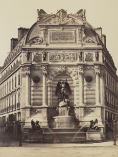 Fontaine St. Michel, No. 70, Édouard Baldus, French, born Germany, 1813 - 1889, Paris, France; 1860s; Albumen silver print