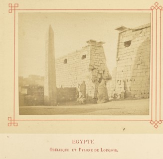 Obélisque et Pylone de Louqsor; Félix Bonfils, French, 1831 - 1885, Alais, France; about 1878; Albumen silver print