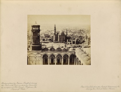 Cairo, Egypt, View from the Mosk of Mohammed Ali, Showing the Mosk of Sultan Hassan; Francis Bedford, English, 1815,1816 - 1894