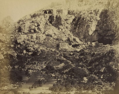 Banias - The Upper Source of the Jordan River, and The Chapel of St. George; Francis Bedford, English, 1815,1816 - 1894, London