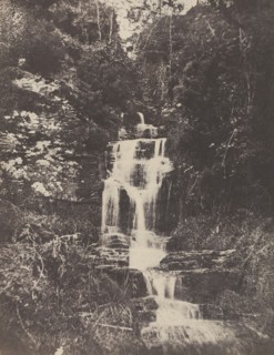 Forest Landscape with Waterfall; Attributed to John Stewart, British, 1800 - 1887, Louis Désiré Blanquart-Evrard French, 1802