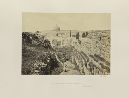 City Wall and Mosque of Omar, &c. Jerusalem; Francis Frith, English, 1822 - 1898, Jerusalem, Israel; 1858; Albumen silver print