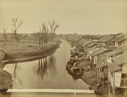 Creek of Chinese City, Shanghai; Unknown maker; Shanghai, China; about 1870; Albumen silver print