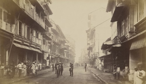 Borat Bazaar, Bombay; Mumbai, India; about 1863 - 1874; Albumen silver print